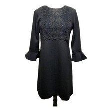 Ann Taylor Dress 4 Black Cocktail Dress Bell Sleeve Lace