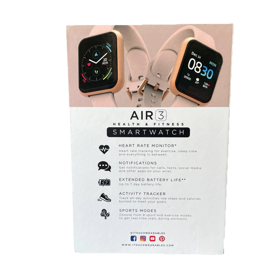 iTOUCH Air 3 Smartwatch Fitness Tracker with Heart Rate Tracker, Step Counter... - Image 2 of 2