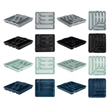 Small / Large Plastic Kitchen Cutlery Tray Drawer Insert Spoon Fork Organiser