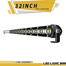 LED Light Bar 32in/34in 90W Single Row Combo Beam Roof Bumper Lighting for 4x4