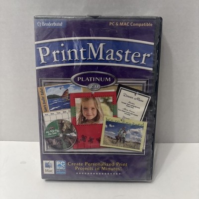 New Sealed 2009 Print Master Platinum 2.0 3 DVD ROM Software Broderbund PC & Mac