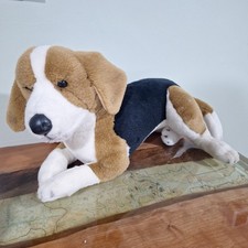 Realistic Beagle Plush 20" Laying Down Puppy Dog Companion Pet