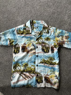 RJC Hawaiian Aloha Shirt , Boy's Size 16, Button Up, Short Sleeve, Surf, Tropica