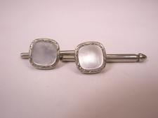 SINGLES 2 5/16" White Square MOP Vintage Formal Tux Prom Groom Shirt Stud a216