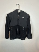 The North Face Boys Denali Hooded Fleece Jacket Black Size M 10-12 Full Zip