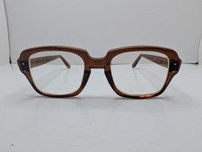Vintage USS Eyeglasses Frames Translucent Brown Military 70's 50-20