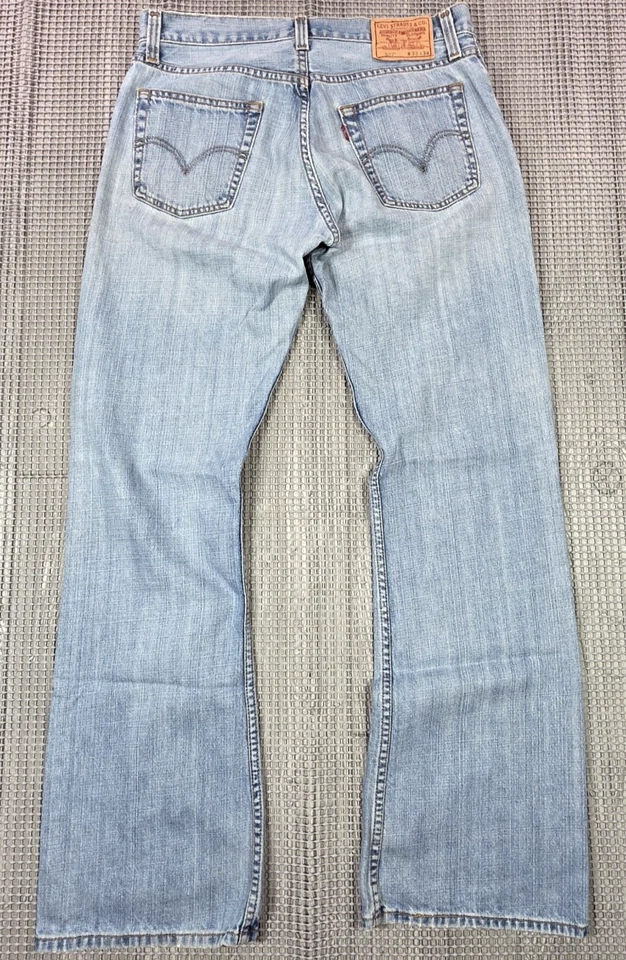 Jeans masculino vintage Levi’s 527 33x34 bootcut baixo Y2K grunge faroeste desbotado - Imagem 4 de 4