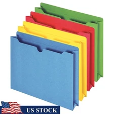 Expanding File Jackets 2 Inch Durable Organizers 10 Pack Assorted Colors New