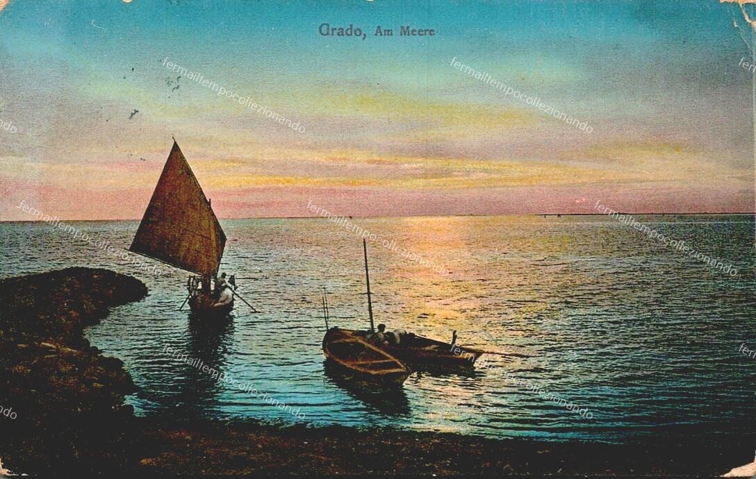ep449 cartolina grado,am meere,provincia di gorizia