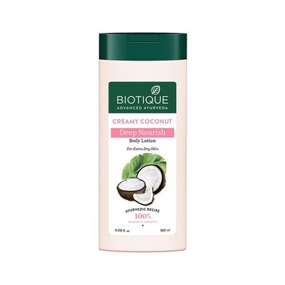 Biotique Creamy Coconut Deep Nourish Bodylotion für extra trockene Haut