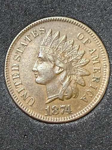 🔥1874 INDIAN HEAD CENT AU