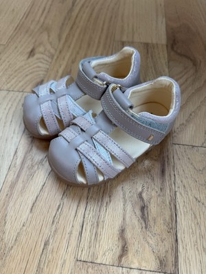 Bobux Cross Jump Step Up Sandals, Beige/Metallic , Size 20 EU, Adjustable Straps