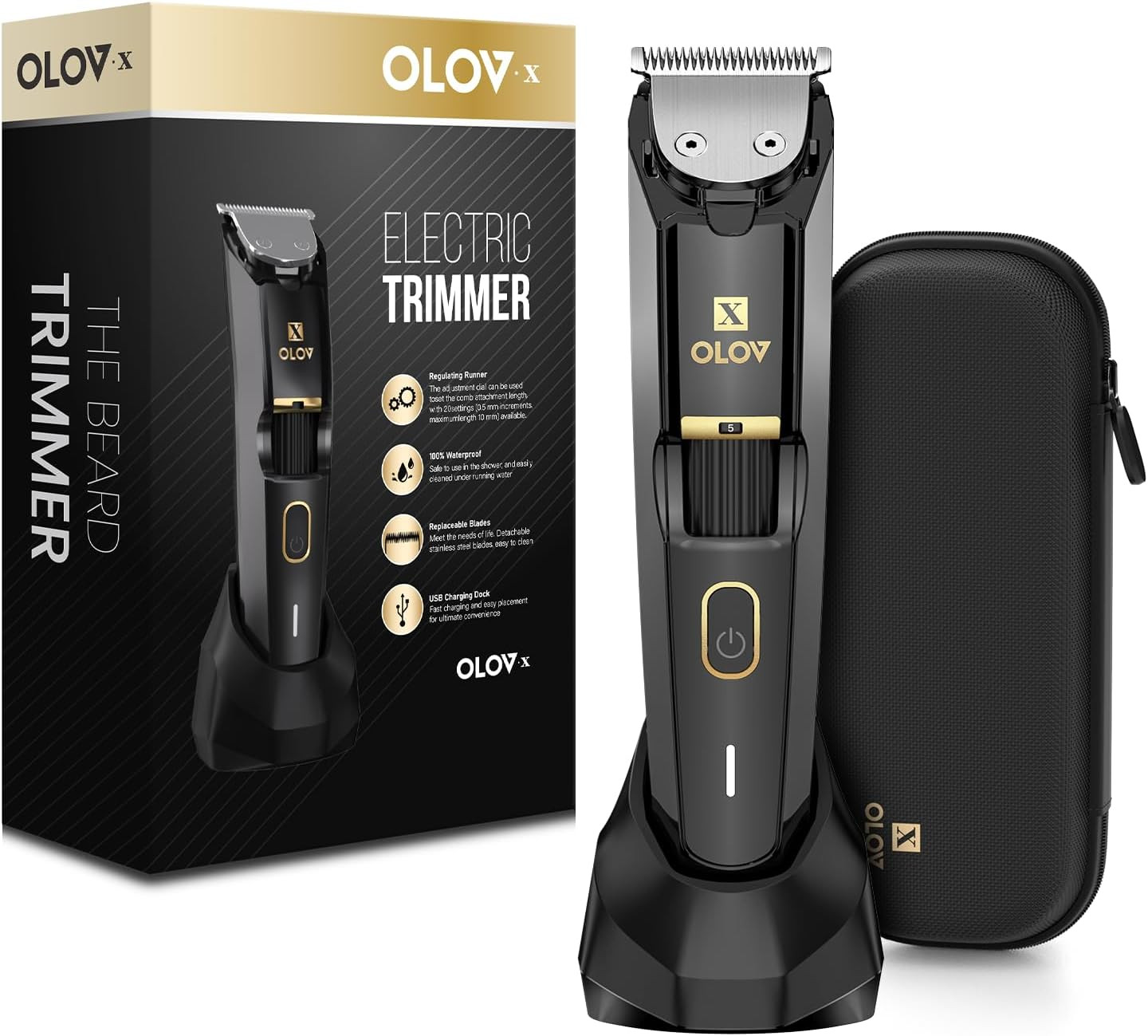 Men's Beard Trimmer - Precision Dial, 20 Length Settings, Co
