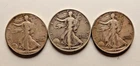 Lot of 3 Silver Walking Liberty Half Dollars | 1941, 2ct 1943