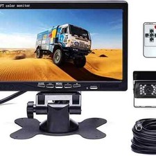 Backup Camera Kit, 7 LCD Rear View Camera Monitor, Waterproof Night Vision