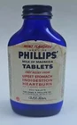 Milk Magnesia Phillips Bottle Vintage Blue Embossed Tablets Glass Cobalt Cobolt