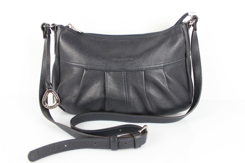 Hexagona Borsa Tracolla Spalla Pelle Granulata Blu Notte Ottime Condizioni  | eBay