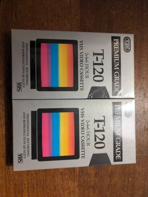 2 Premium Grade T-120 6 hour EP Mode Blank VHS Video Cassette Tapes Sealed Tozai