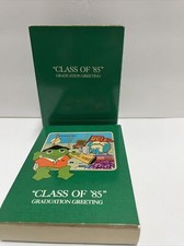 Vintage Avon Class of 85 Graduation Greeting Green Beanie Frog