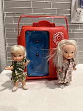Vintage 1960s Heidi Pocketbook Doll with Red Case Remco With Extra Doll