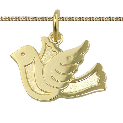 Echt Gold 333 christliche Friedens Taube Anhänger Heiliger Geist Kommunion Taufe