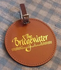 THE BRIDGEWATER Leather Golf Bag Tag AUBURN INDIANA VTG COURSE SOUVENIR