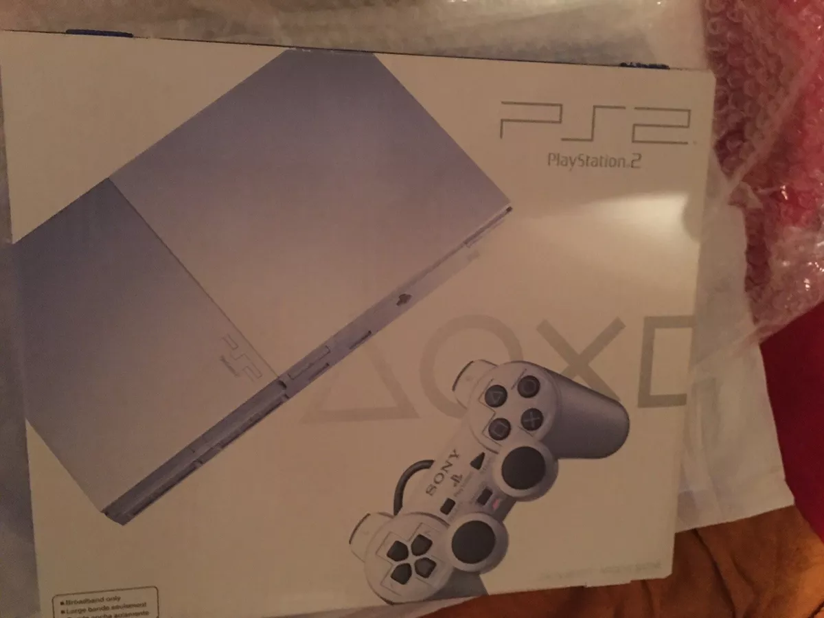 BOX ONLY NO CONSOLE PS2 Silver Sony Playstation 2 Slim Model