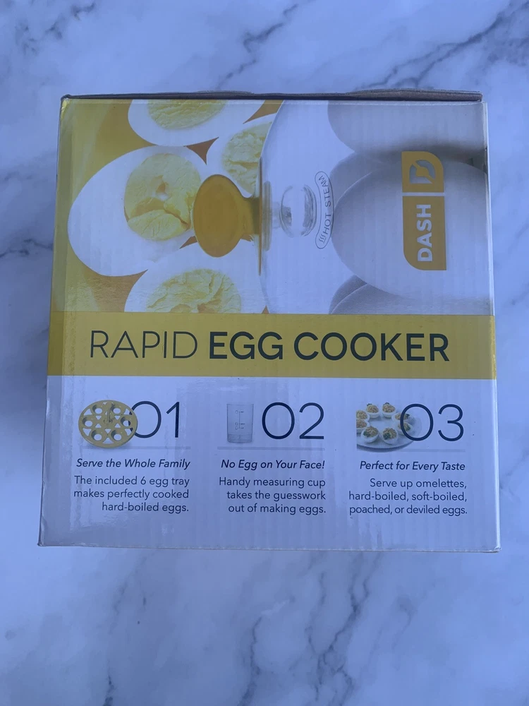 DASH 6 Egg Rapid Egg Cooker White New Open Box Never Used
