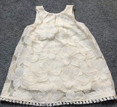 Genuine Kids Girl s Dress 3T Embroidered Floral Lace Ivory  Rayon Wedding Party