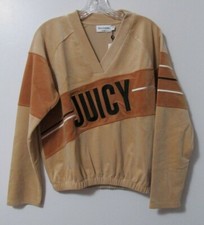 Women's Juicy Couture Velour V-Neck Raglan Sweatshirt Size SM 2-4
