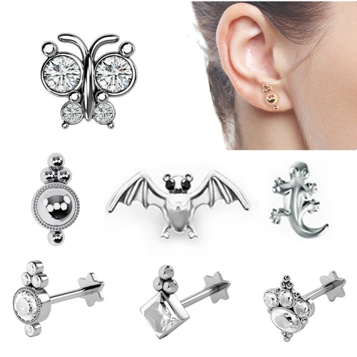 Monroe Labret Stud Lip Ring Ear Cartilage Tragus Helix Piercing Earring Steel