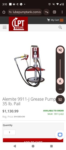 Grease Pump ALEMITE 9911-J / 9911J New