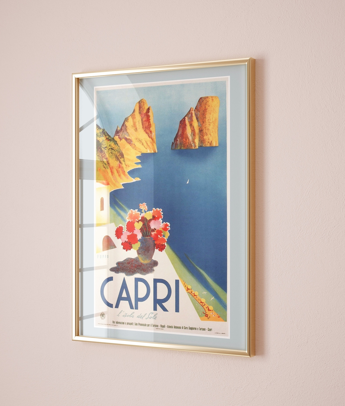 Capri Poster Capri Travel Print Blue Capri Wall Art Capri Vintage Travel Poster