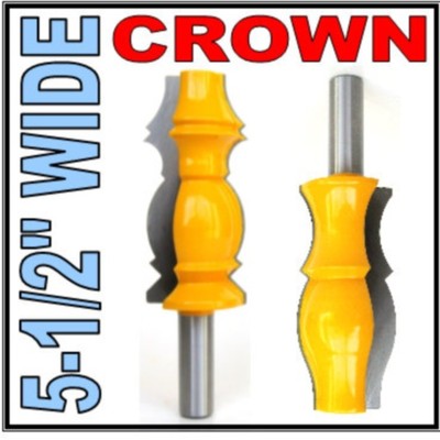 2 pc 1/2'' SH Wide 5-1/2'' Long Ceiling Crown Molding Router Bit Set S