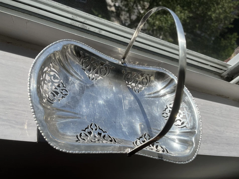 古董穿孔拖鞋脚篮 10X7 英国制造安哥拉品牌 — 第 2/4 张图片