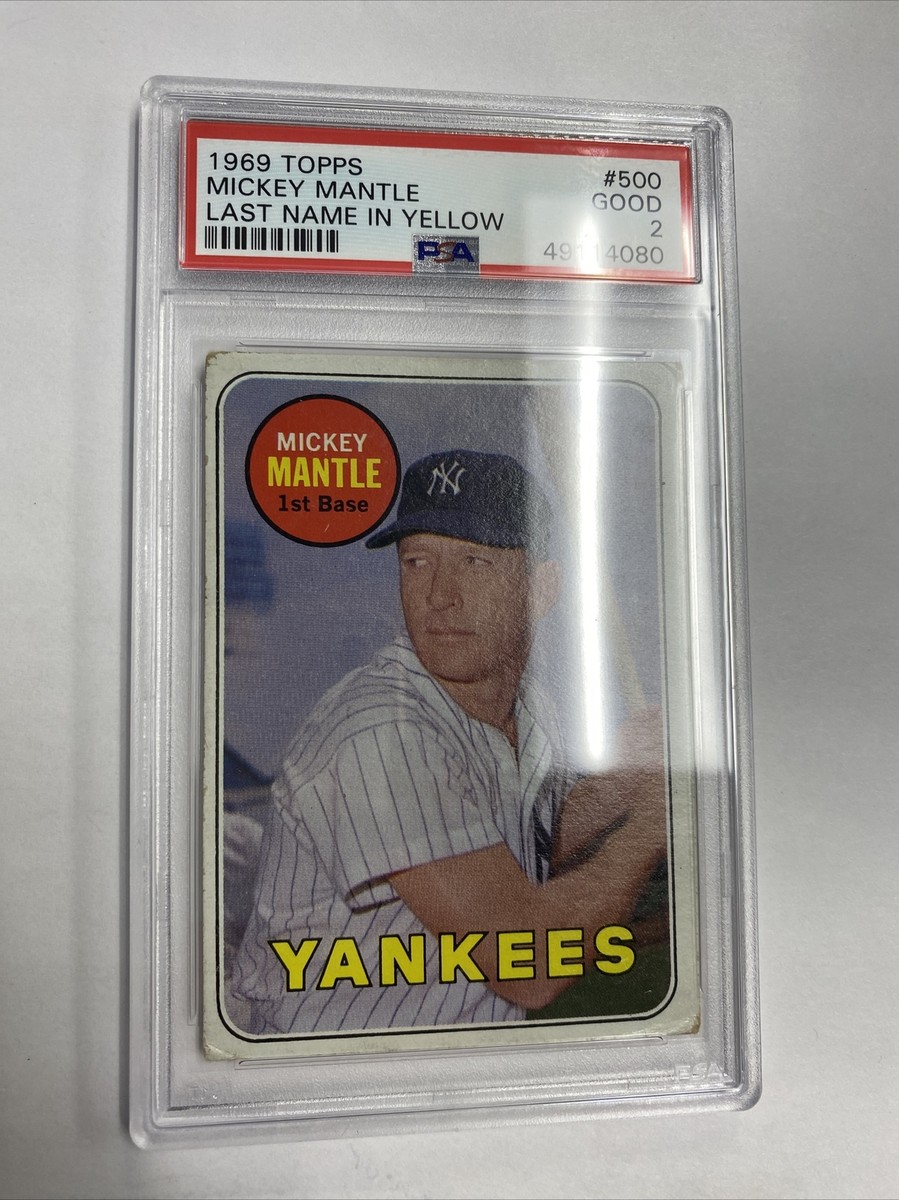 メジャーリーグカード（金属カード） 1969 Topps Mickey Mantle Last Name In Yellow New York Yankees Card