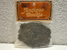 Vintage Livingston Wells  Co. Foreign Gold And Domestic Dealers Belt Buckle