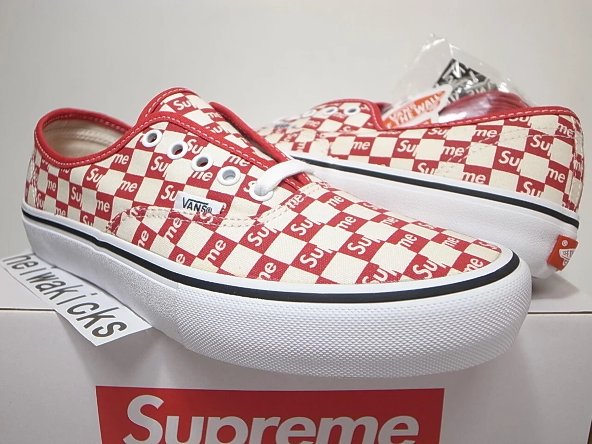 Supreme Vans Checkers Box Logo Authentic Pro Checkered Red VN000Q0DJLY size  9 887682813520