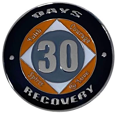 SIMPLY MINIMAL NA 30 Days Medallion, Recovery Chip, 12 Step Token, Narcotics Anonymous Coin