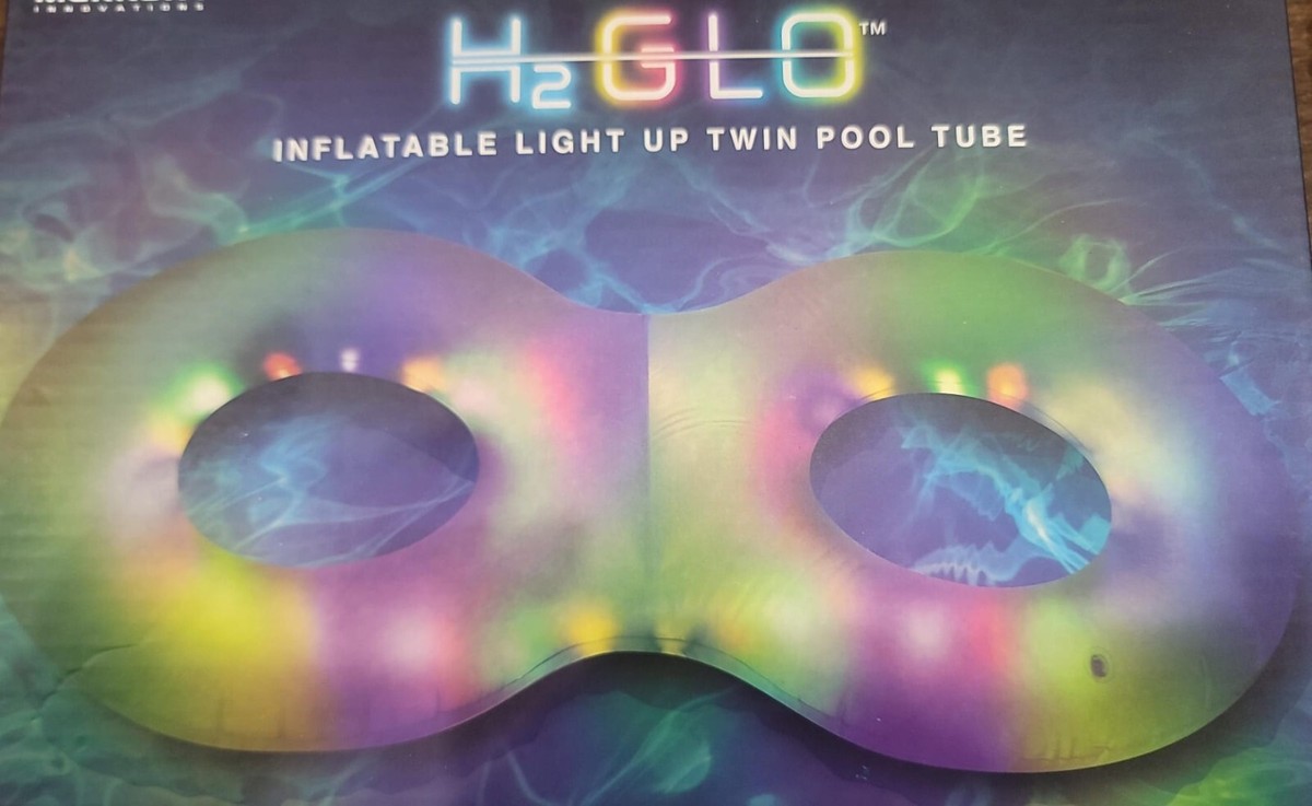 Merkury Innovations H2GLO Inflatable Light Up Twin Pool Tube | eBay