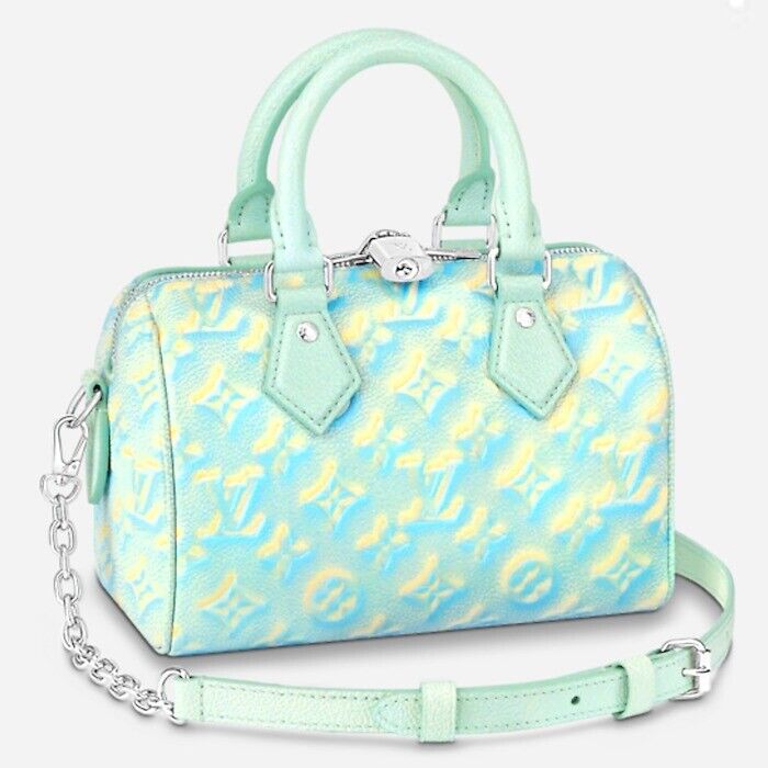 Louis Vuitton Speedy 20 Bag Crossbody M46092 Hand Purse Blue Louis Vuitton Speedy 20 Bag Crossbody M46092 Hand Purse Blue