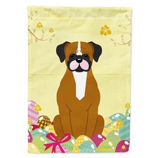 Caroline's Treasures Easter Eggs Flashy Fawn Boxer House Flag BB6116CHF