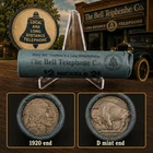 Bell Telephone Buffalo Nickel Roll 1920 End & D Shotgun Roll Vintage Coin Wrap