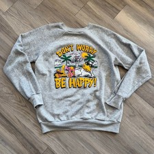 Vintage 1980s Don't Worry Be Happy Duck Crewneck Sweatshirt Size medium USA
