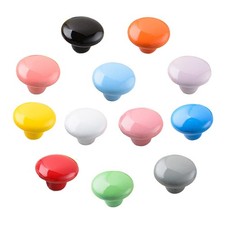 12Packs Colorful Ceramic Knobs Round Mushroom Cabinet Dresser  Vintage Cabin...