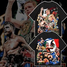 Canelo Alvarez Champion Boxing Graphic Tee Mexican Fighter Vintage Collage T-Shi