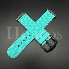 Tire Silicone Rubber Watch Band Strap Fits Tissot PRX Buckle Adapter Quick L/BL
