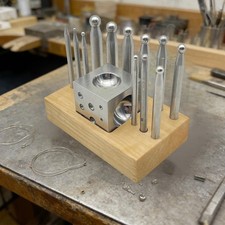 13x Dapping Doming Punch Block Set Multifunctional Wood Base Shaping Tools