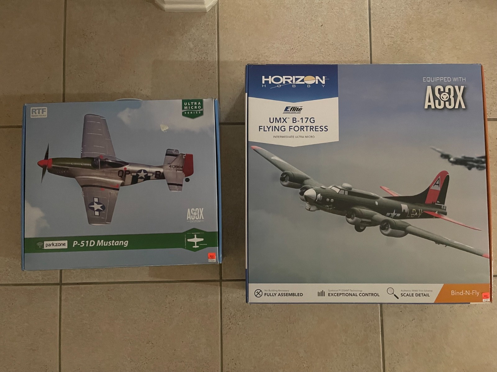 BUNDLE - P51 and B17 Horizon Hobby RC Planes - NIB - Plus ex