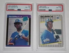 TWO (2) Cards 1989 Fleer #548 Donruss #33 KEN GRIFFEY JR. ROOKIE RC PSA 8 NM-MT
